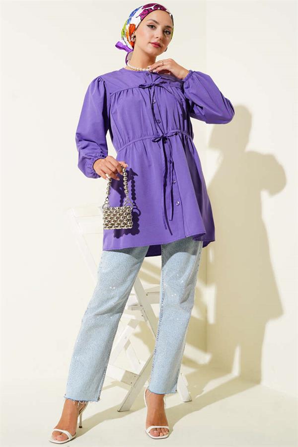 Lace-Up Shirt Purple