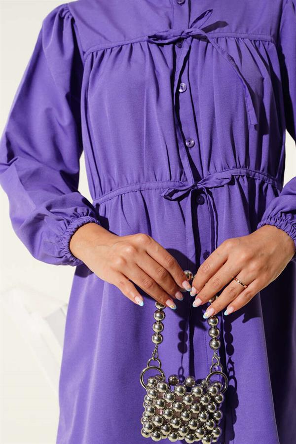 Lace-Up Shirt Purple