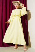 Lime Pleated Lace Front Dress