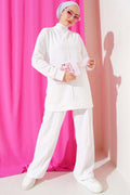Basic 2 Piece Set White with Front Pocket