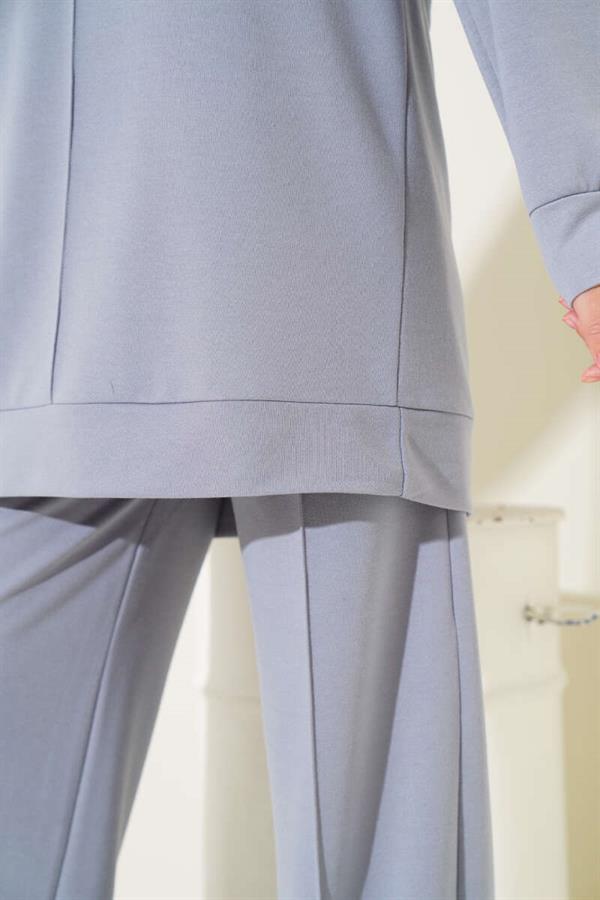 Basic 2 Piece Set Gray with Front Pocket