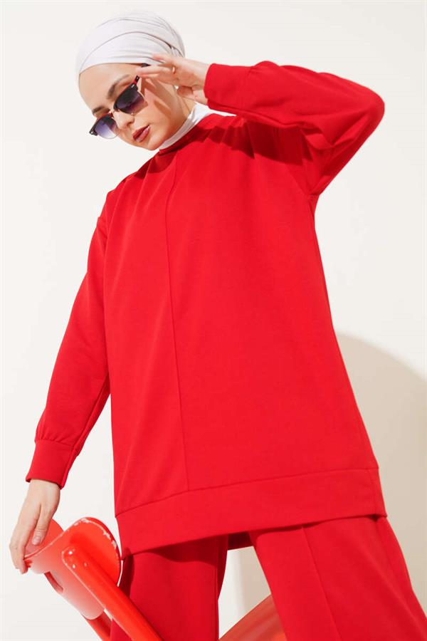 Basic 2 Piece Set Red with Front Pocket