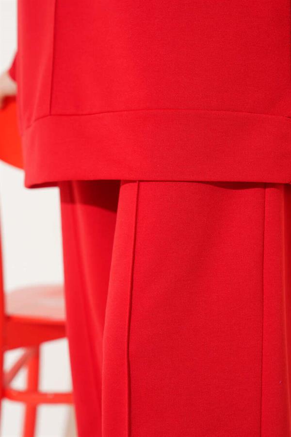 Basic 2 Piece Set Red with Front Pocket