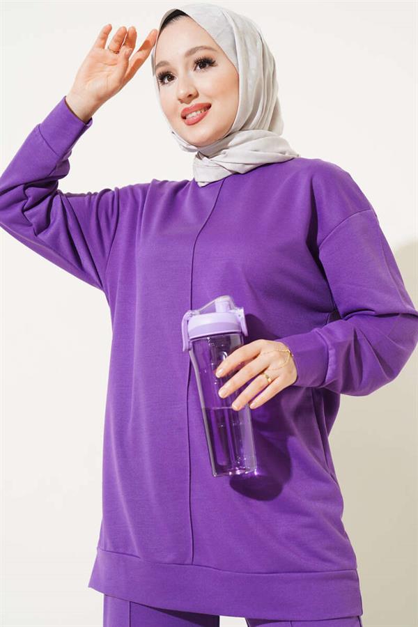 Basic  2 Piece Set Purple with Front Pocket