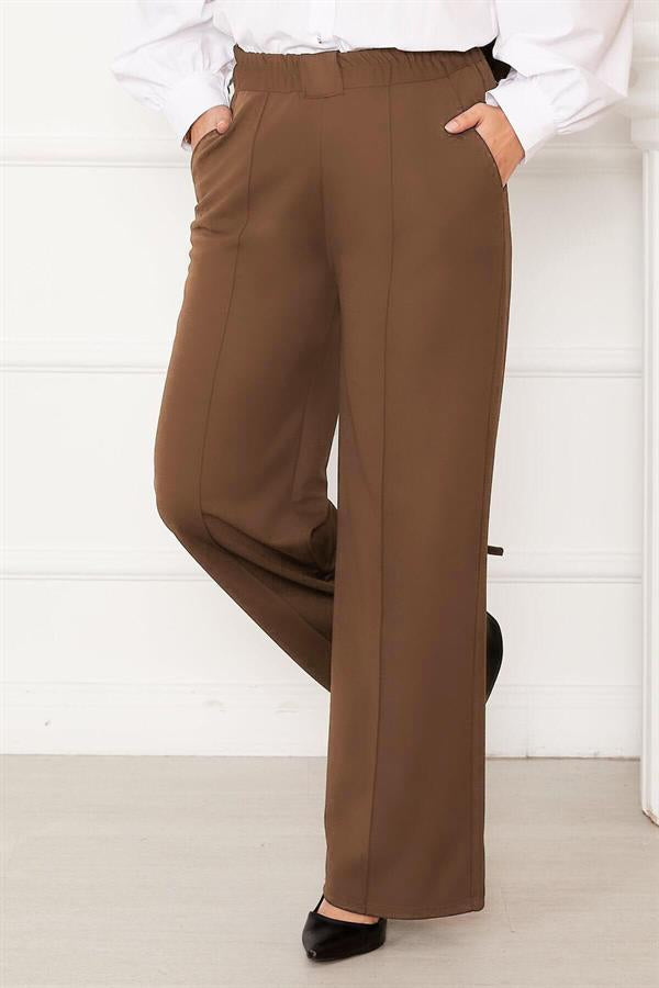 Tan Trousers with Grass Front Pocket Detail