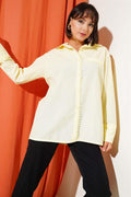 Front Lace Detail Shirt Yellow