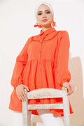 Lace Front Shirt Orange