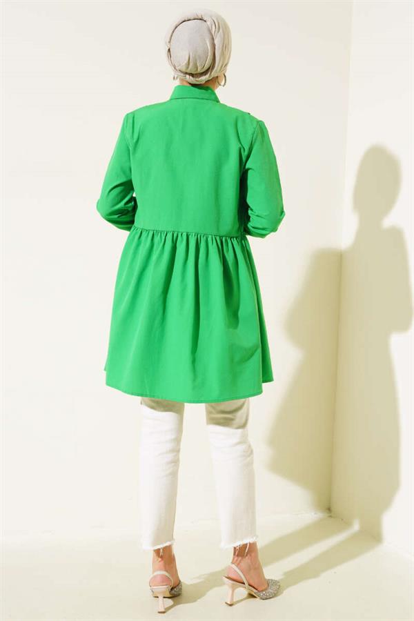 Lace Front Shirt Green