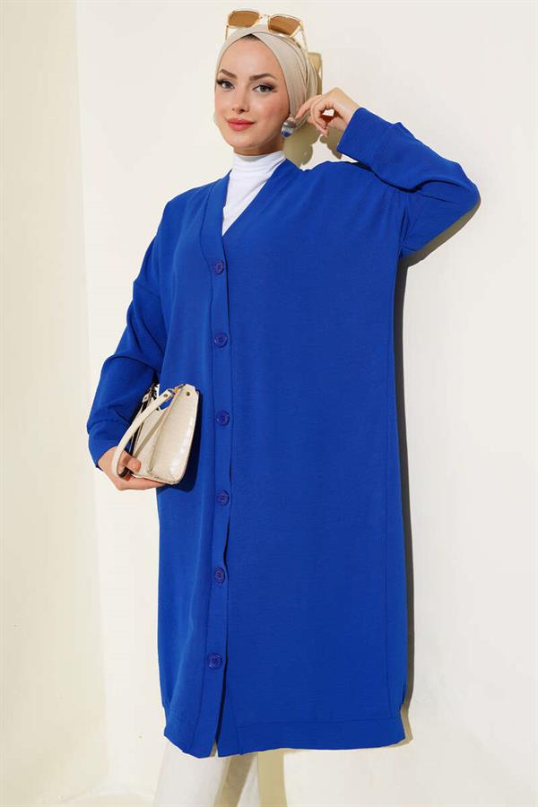 Aerobin Saxe Long Cardigan with Front Buttons