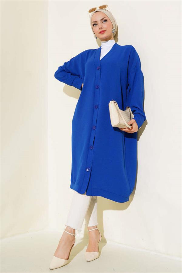 Aerobin Saxe Long Cardigan with Front Buttons