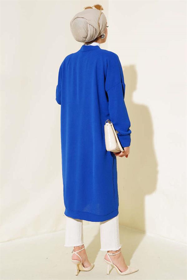Aerobin Saxe Long Cardigan with Front Buttons