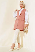 Vest with Buttons in Front Dusty Rose