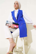 Buttoned Front Vest in Saxe