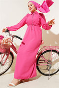 Fuchsia Frilled Front Zippered Dress