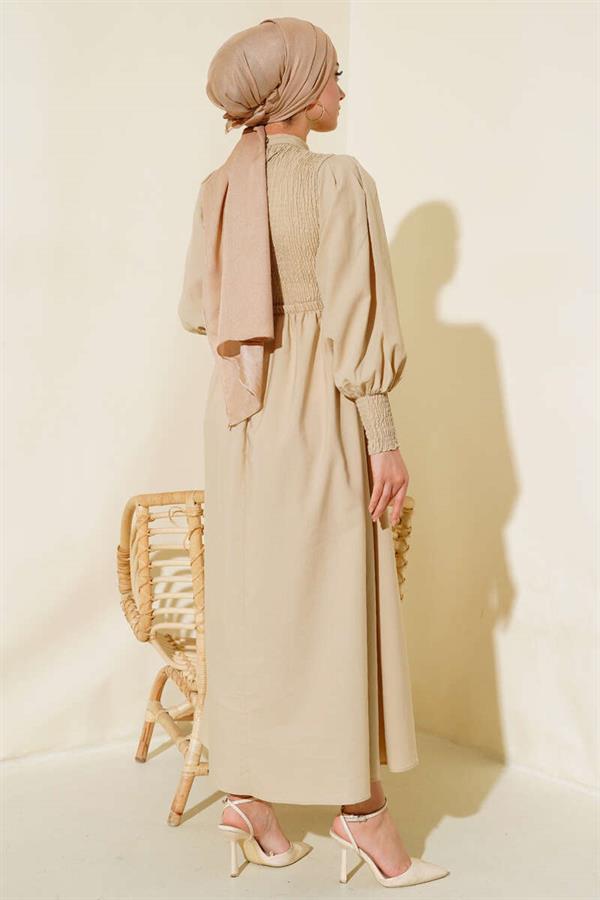 Front Gipel Dress Beige