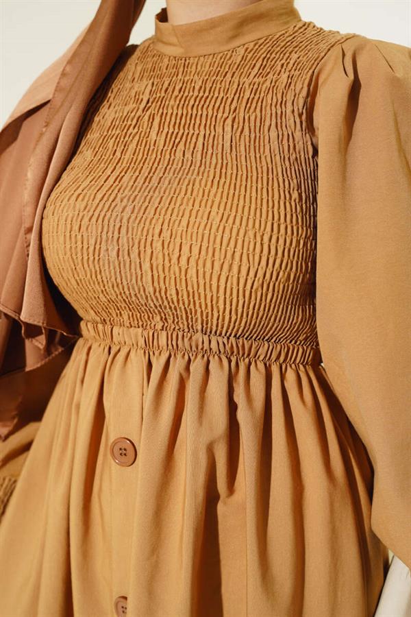 Front Gipel Dress Camel