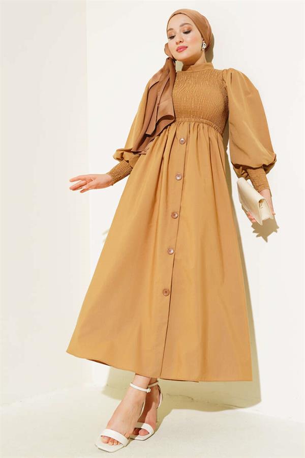 Front Gipel Dress Camel