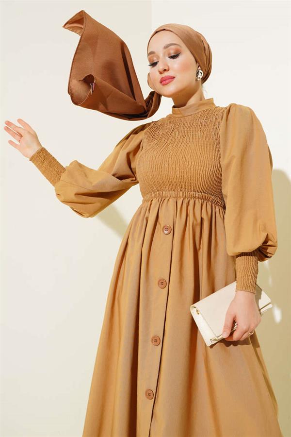 Front Gipel Dress Camel