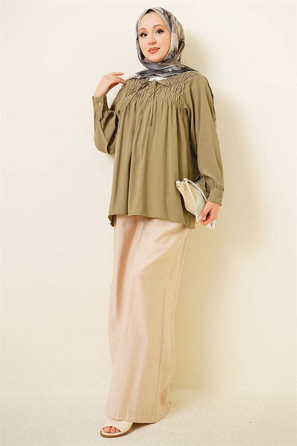 Modal Tunic with G-Neck Front, Light Green