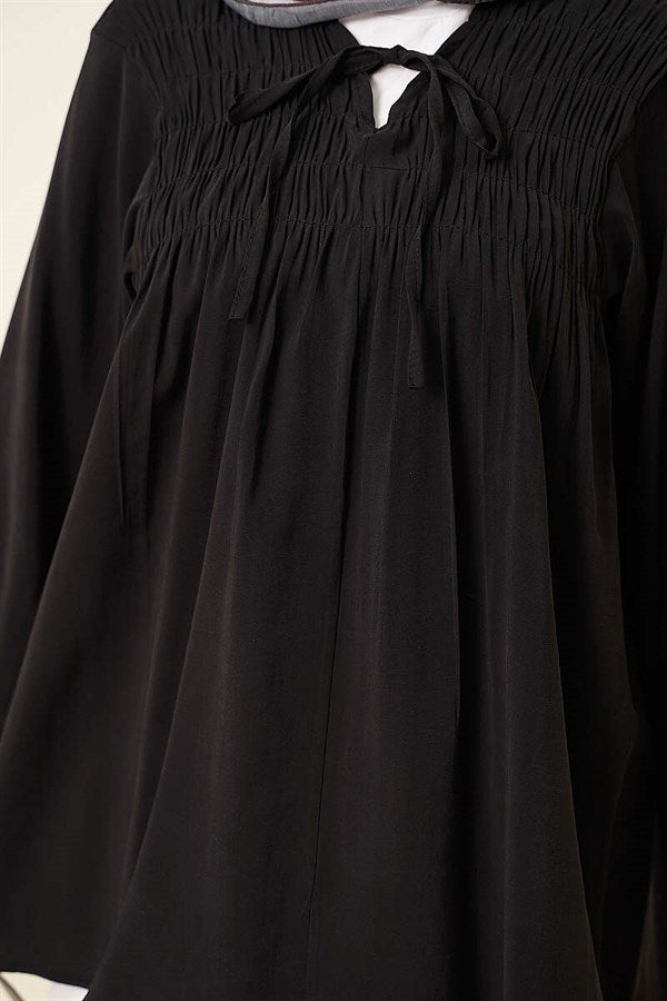 Front-Modal Tunic with Gipel Trim, Black