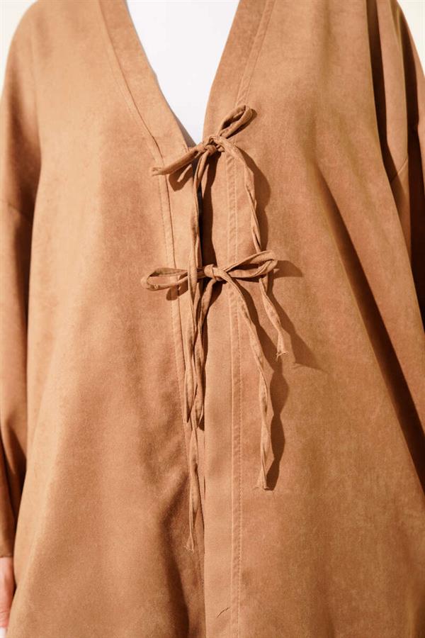 Front Drawstring Detail 2 Piece Set Camel