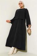 Mini Buttoned Front Dress 2 Piece Set Anthracite