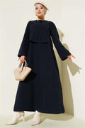 Mini Buttoned Front Dress 2 Piece Set Navy Blue