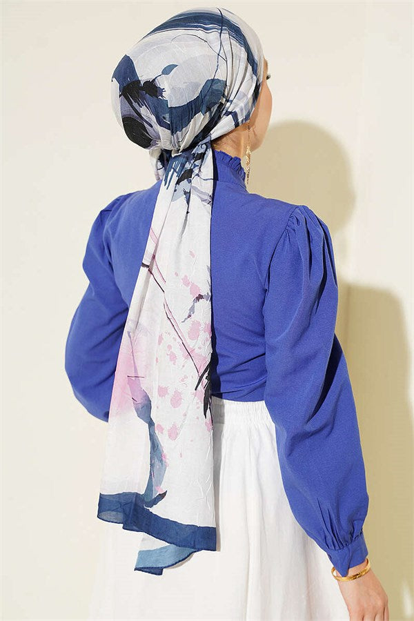 Short Shirt with Ribbed Detail Front, Violet
