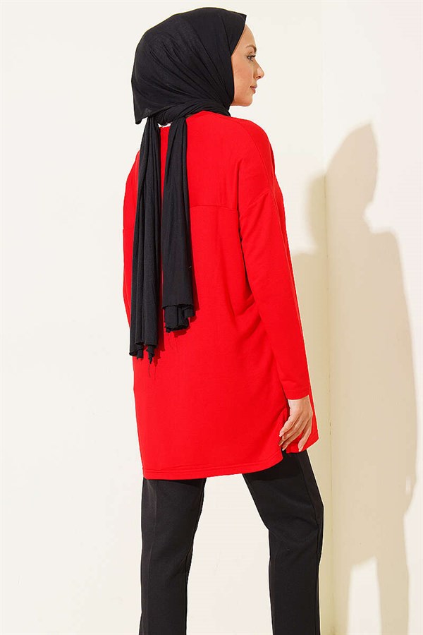 Red Tunic with Daisy Emblem on Front