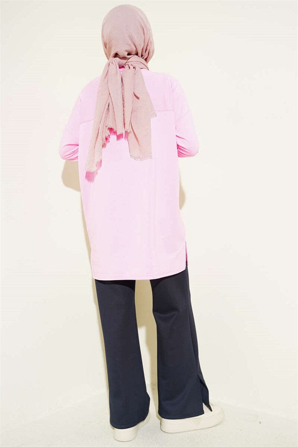 Pink Tunic with Daisy Emblem on Front