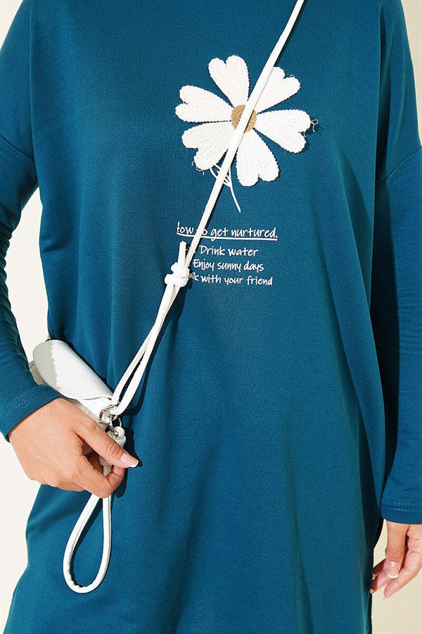 Tunic with Daisy Emblem on Front (Petrol Style)