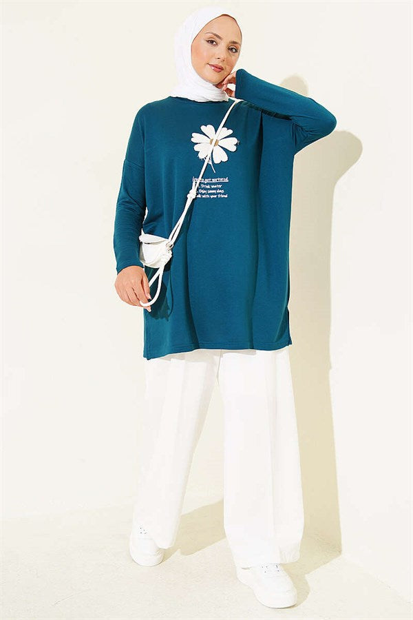 Tunic with Daisy Emblem on Front (Petrol Style)