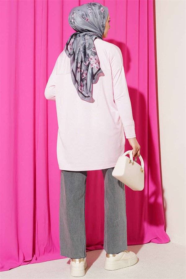 Pink Tunic with Daisy Embroidery on the Front