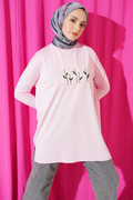 Pink Tunic with Daisy Embroidery on the Front