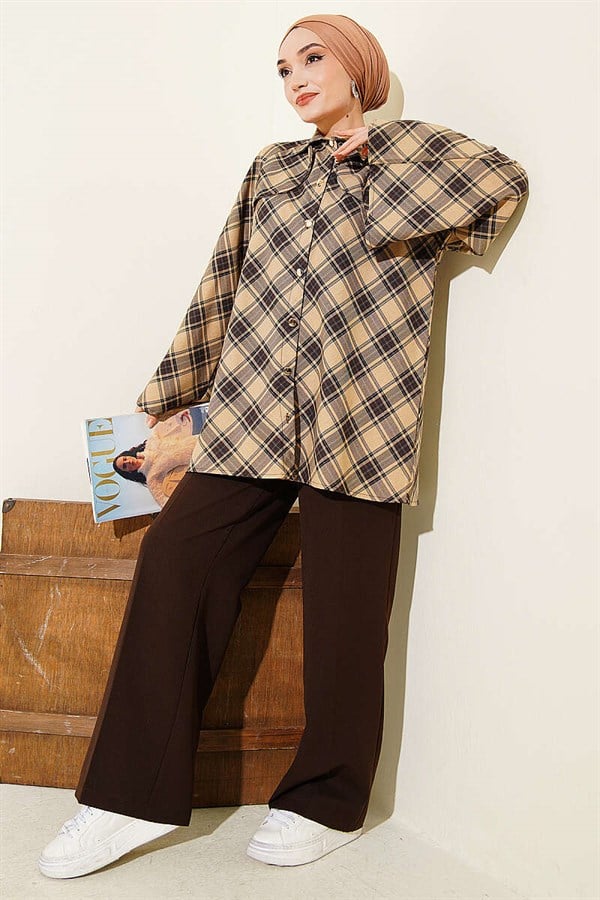Front Plaid Shirt Biscuit