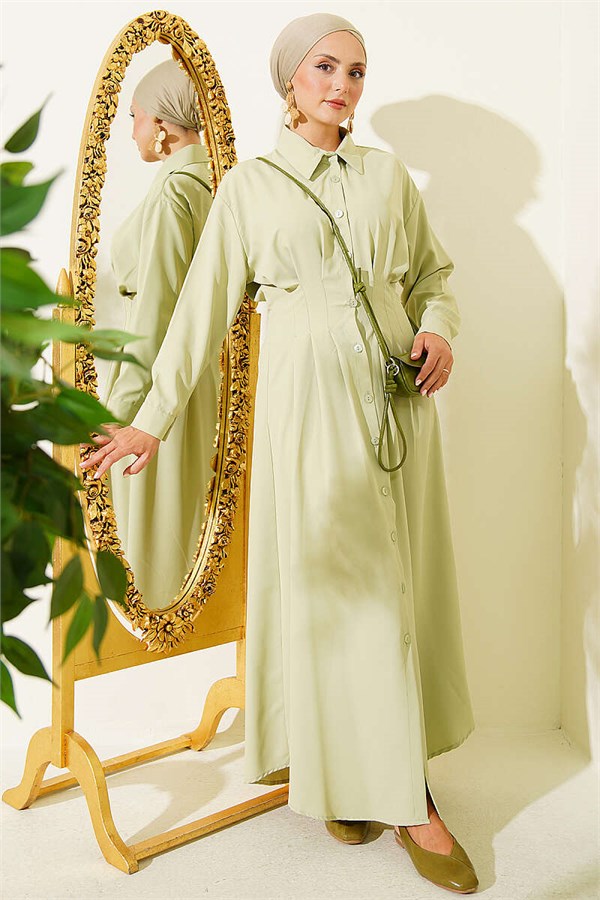 Front Dart Detail Dress in Sage Green