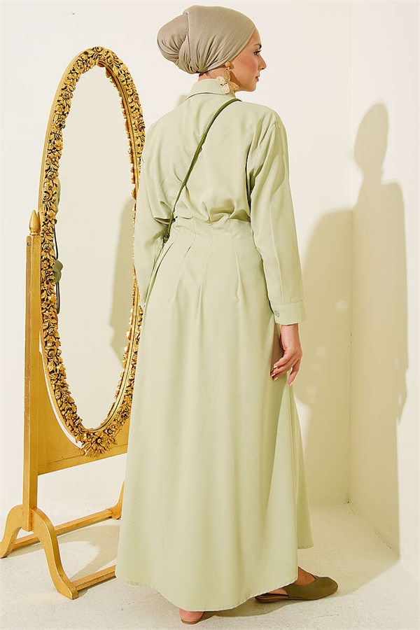 Front Dart Detail Dress in Sage Green