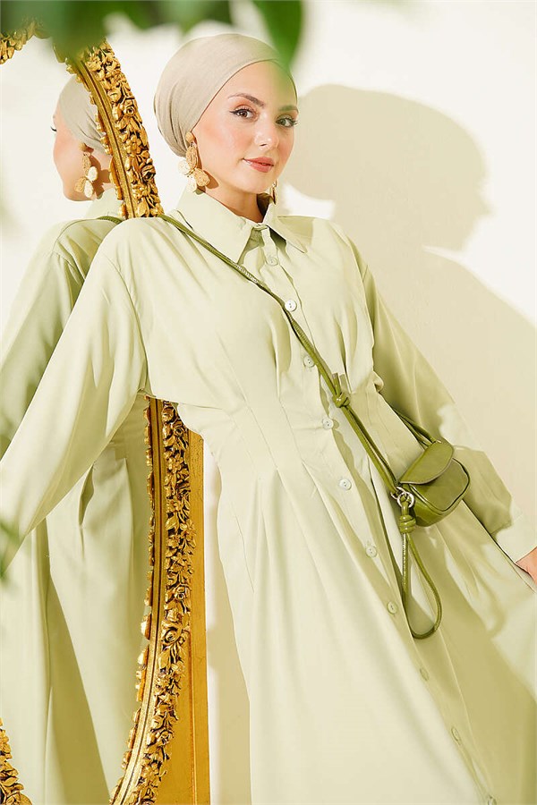 Front Dart Detail Dress in Sage Green