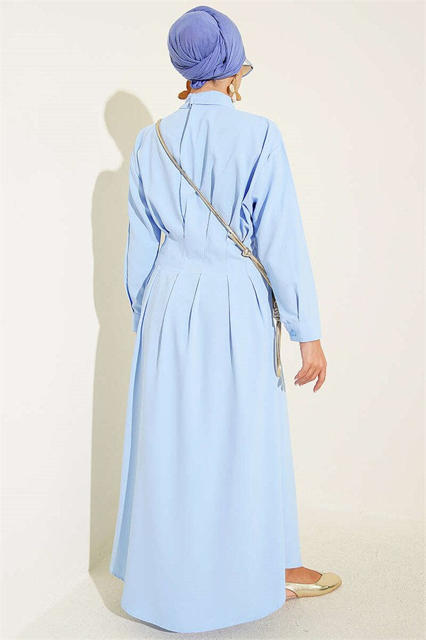 Front Dart Detail Dress Blue