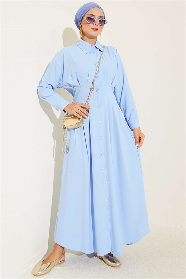 Front Dart Detail Dress Blue