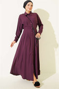 Front Dart Detail Dress, Plum