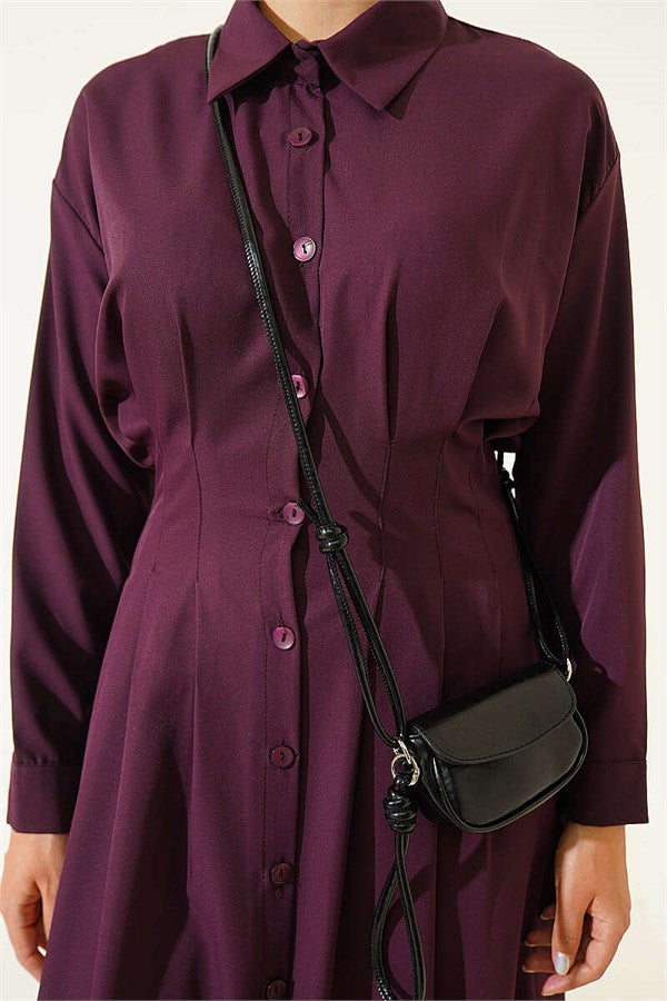 Front Dart Detail Dress, Plum