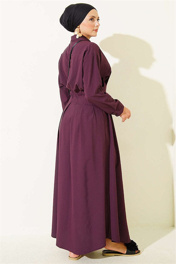 Front Dart Detail Dress, Plum