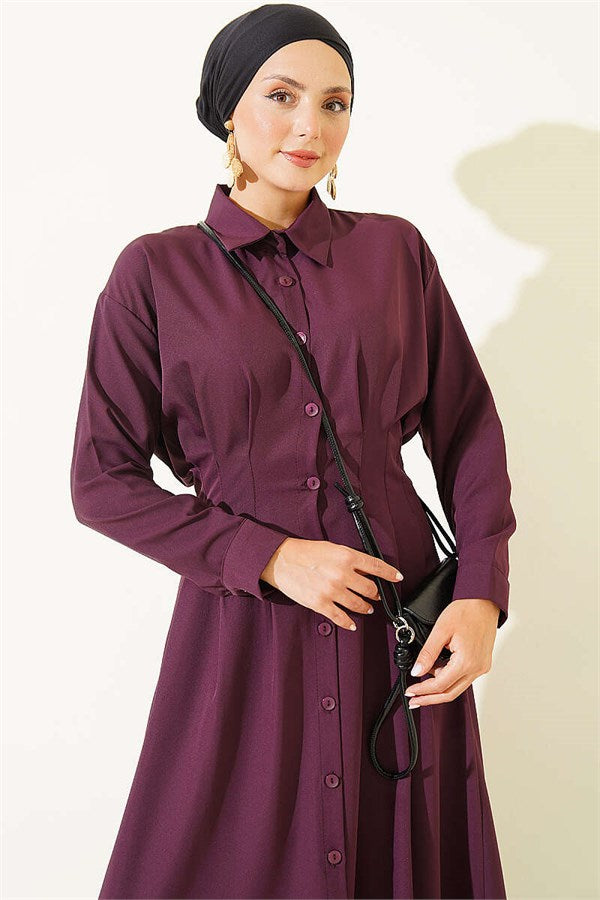 Front Dart Detail Dress, Plum