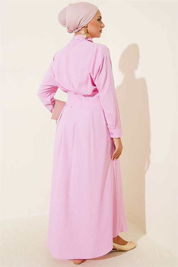 Pink Dress with Front Dart Detail