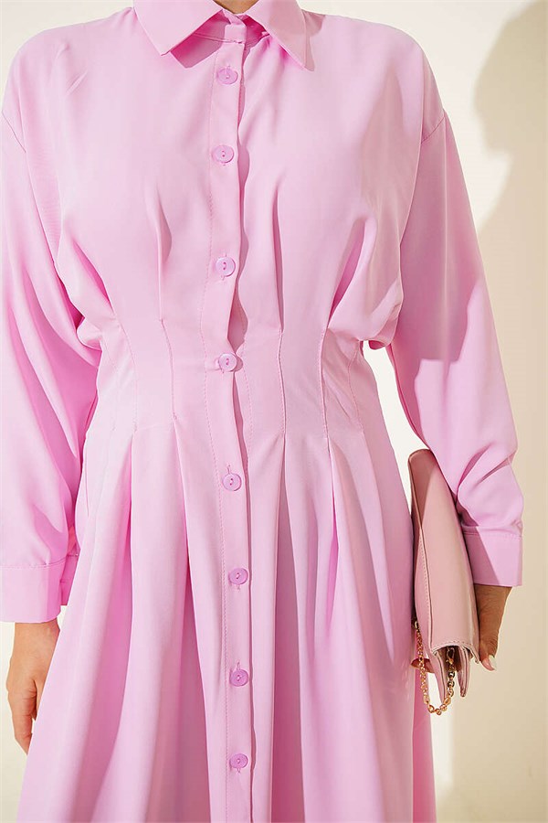 Pink Dress with Front Dart Detail