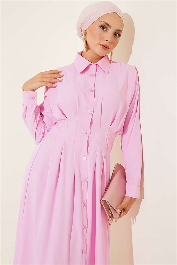 Pink Dress with Front Dart Detail