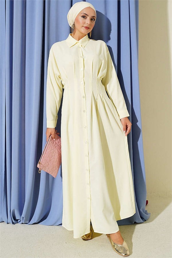 Yellow Dress with Front Dart Detail