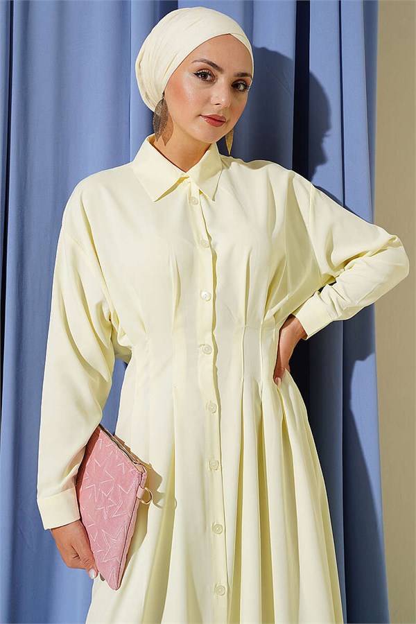 Yellow Dress with Front Dart Detail