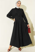 Black Dress with Front Dart Detail